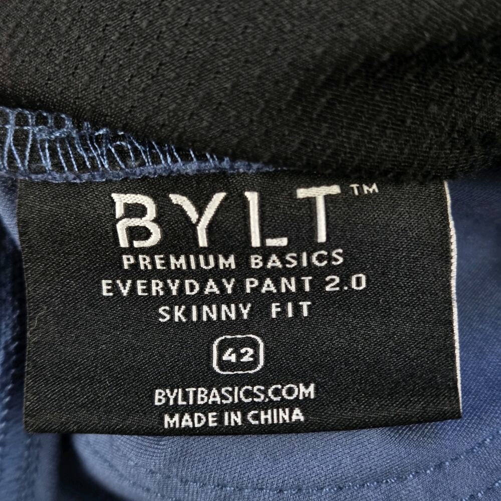 BYLT Everyday Pant 2.0 Skinny Fit Mens 42 Light Blue Performance Pants - Picture 5 of 12